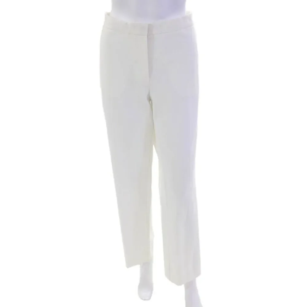 Sharis Womens Zippered Mid-Rise Tapered Dress Pants Solid White Size 50